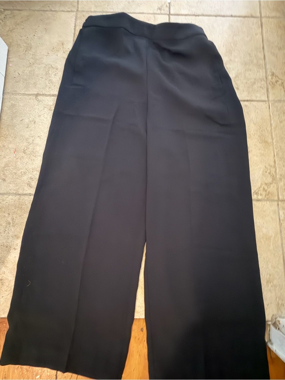 J Crew Classic Wide-Leg Black Pants